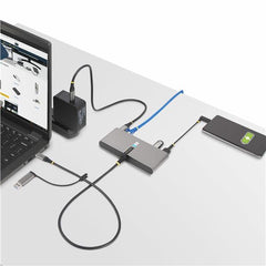 Hub USB-C/USB-A a 2 porte con GbE e seriale RS232, 2x USB-A