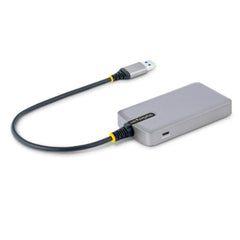 Hub USB a 3 porte con Ethernet - Hub USB 3.0 5Gbps alimentato via bus - Hub splitter USB-A a 3x USB-A portatile per desktop/notebook con ingresso di alimentazione ausiliaria opzion