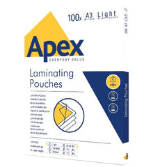 POUCHES PLASTIFICAZIONE LIGHT A3 LUCIDA - APEX BY FELLOWES