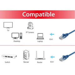 EQUIP - CAVO PATCH U/UTP CAT.6 250MHz BLU 7.5 metri
