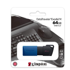 Kingston - DataTraveler Exodia M (Black + Blue) 64GB
