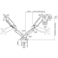 EQUIP - STAFFA DOPPIO MONITOR 17"-32" PAN & TILT DA SCRIVANIA