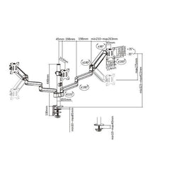 EQUIP - STAFFA TRIPLO MONITOR 17"-27" DA SCRIVANIA