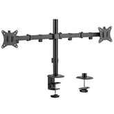 EQUIP - STAFFA DOPPIO MONITOR 17"-32" ARTICOLATA PAN & TILT DA SCRIVANIA, 360°