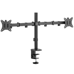 EQUIP - STAFFA DOPPIO MONITOR 17"-32" ARTICOLATA PAN & TILT DA SCRIVANIA, 360°