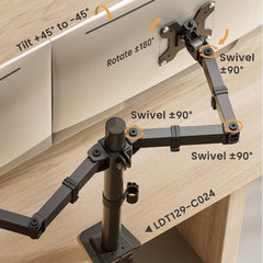 EQUIP - STAFFA DOPPIO MONITOR 17"-32" ARTICOLATA