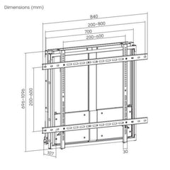 EQUIP - SUPPORTO x TV INTERATTIVA 60"-100" A PARETE con Funzione UP-DOWN