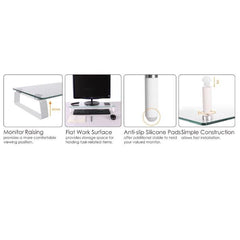EQUIP - SUPPORTO MONITOR DA TAVOLO/SCRIVANIA IN VETRO