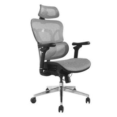 EQUIP - SEDIA DA UFFICIO ERGONOMICA PREMIUM, con poggiatesta e braccioli, Grigia