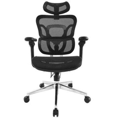 EQUIP - SEDIA DA UFFICIO ERGONOMICA PREMIUM, con poggiatesta e braccioli, Nera