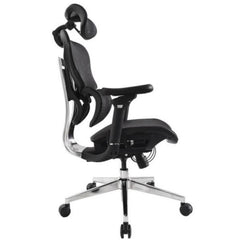 EQUIP - SEDIA DA UFFICIO ERGONOMICA PREMIUM, con poggiatesta e braccioli, Nera