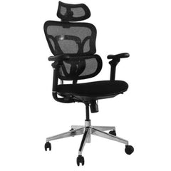 EQUIP - SEDIA DA UFFICIO ERGONOMICA PREMIUM, con poggiatesta e braccioli, Nera
