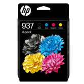 Confezione da 4 cartucce di inchiostro CMYK originali HP 937