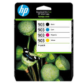 Confezione da 4 cartucce di inchiostro nero, ciano, magenta, giallo originali HP 903 - Blister