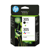 Confezione da 2 cartucce di inchiostro originale HP 305 in Tri-color/ nero