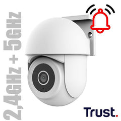 TELECAMERA SICUREZZA IPCAM 360° DA ESTERNO WI-FI 2,4GHz + 5 GHz - TRUST IPCAM-3900 CAMERA OUTDOOR - BIANCO