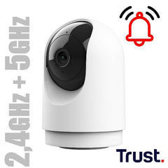 TELECAMERA SICUREZZA IPCAM 360° DA INTERNO WI-FI 2,4GHz + 5 GHz - TRUST IPCAM-2700 INDOOR - BIANCA