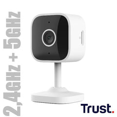 TELECAMERA SICUREZZA IPCAM FISSA DA INTERNO WI-FI 2,4GHz + 5 GHz - TRUST IPCAM-2900 INDOOR - BIANCO