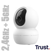TELECAMERA SICUREZZA IPCAM 360° DA INTERNO WI-FI 2,4GHz + 5 GHz - TRUST IPCAM-2800 INDOOR - BIANCO