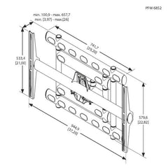 PFW 6852 Supporto a parete con rotazione e inclinazione per schermi 40"-98"