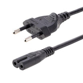 Cavo di Alimentazione CA da 2m, Spina EuroPlug a C7, 2.5A-250V, 18AWG, Cavo Elettrico di Ricambio con spina italiana per Notebook / Stampanti/Monitor/Laptop, Cavo alimentazione bip