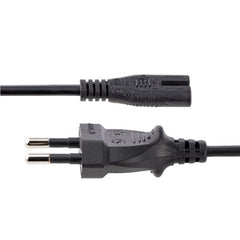 Cavo di Alimentazione CA da 2m, Spina EuroPlug a C7, 2.5A-250V, 18AWG, Cavo Elettrico di Ricambio con spina italiana per Notebook / Stampanti/Monitor/Laptop, Cavo alimentazione bip