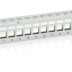 EQUIP - PATCH PANEL 24-PORTE KEYSTONE CAT.6 SCHERMATO, 1U 19" - Grigio chiaro