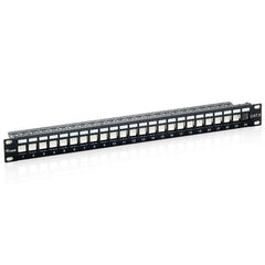EQUIP - PATCH PANEL 24-PORTE CAT.6 KEYSTONE SCHERMATO 19" 1U, Nero
