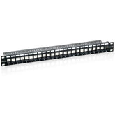 EQUIP - PATCH PANEL 24-PORTE KEYSTONE CAT.6 NON SCHERMATO, 1U 19" - Nero