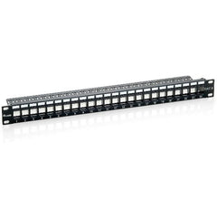 EQUIP - PATCH PANEL 24-PORTE KEYSTONE CAT.6 NON SCHERMATO, 1U 19" - Nero