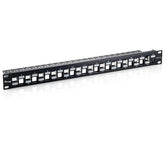 EQUIP - PATCH PANEL 24-PORTE KEYSTONE CAT.6A SCHERMATO, 1U 19" - Nero