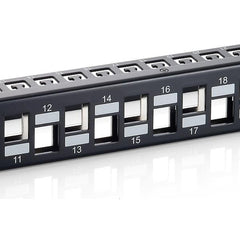 EQUIP - PATCH PANEL 24-PORTE KEYSTONE CAT.6A SCHERMATO, 1U 19" - Nero