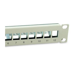 EQUIP - PATCH PANEL 12-PORTE KEYSTONE SCHERMATO, 1U 10" - Grigio Chiaro