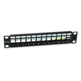 EQUIP - PATCH PANEL 12-PORTE KEYSTONE SCHERMATO, 1U 10" - Nero