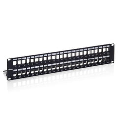 EQUIP - PATCH PANEL 48-PORTE KEYSTONE CAT.6 SCHERMATO 19" 2U, Nero