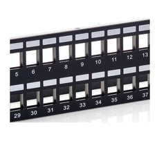 EQUIP - PATCH PANEL 48-PORTE KEYSTONE CAT.6 SCHERMATO 19" 2U, Nero