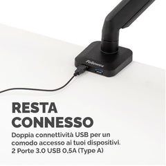 BRACCIO MONITOR SINGOLO PLATINUM SERIES COLORE NERO