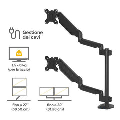 BRACCIO MONITOR DOPPIO VERTICALE PLATINUM SERIES