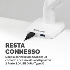 BRACCIO MONITOR SINGOLO PLATINUM COLORE BIANCO
