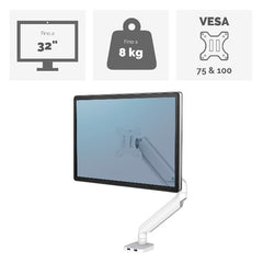 BRACCIO MONITOR SINGOLO PLATINUM COLORE BIANCO