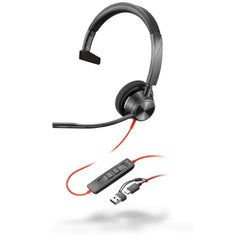 Cuffie HP Poly Blackwire 3310 Monaural USB-C Headset +USB-C/A Adapter