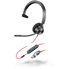 Cuffie HP Poly Blackwire 3315 USB-C/A + AUX 3,5 mm MS
