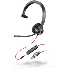Cuffie HP Poly Blackwire 3315 USB-C/A + AUX 3,5 mm MS
