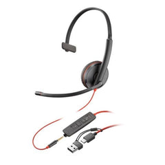 Cuffie HP Poly Blackwire 3215 USB-C/A + AUX 3,5 mm (SFUSE)