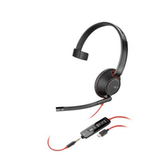 Cuffie HP Poly Blackwire 5210 USB-C/A + AUX 3,5 mm