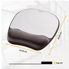 9175801 Tappetino mouse con poggiapolsi in Memory Foam - Argento