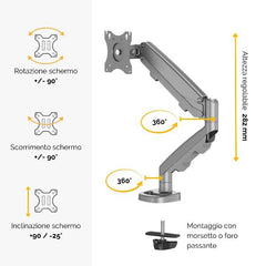 BRACCIO MONITOR SINGOLO EPPA COLORE SILVER