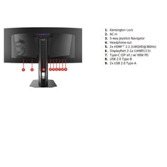 MPG 341CQR QD-OLED X36, QHD, 360Hz, Curvo 1800R, True Black 500, HDMI/DP 2.1, USB Hub, Type-C 98W