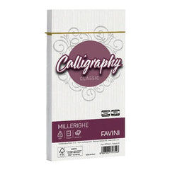 CALLIGRAPHY millerighe - Bianco - 11x22cm - 100g/m2 – 25Buste