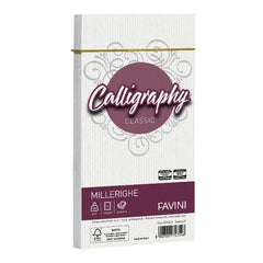 CALLIGRAPHY millerighe - Bianco - 11x22cm - 100g/m2 – 25Buste